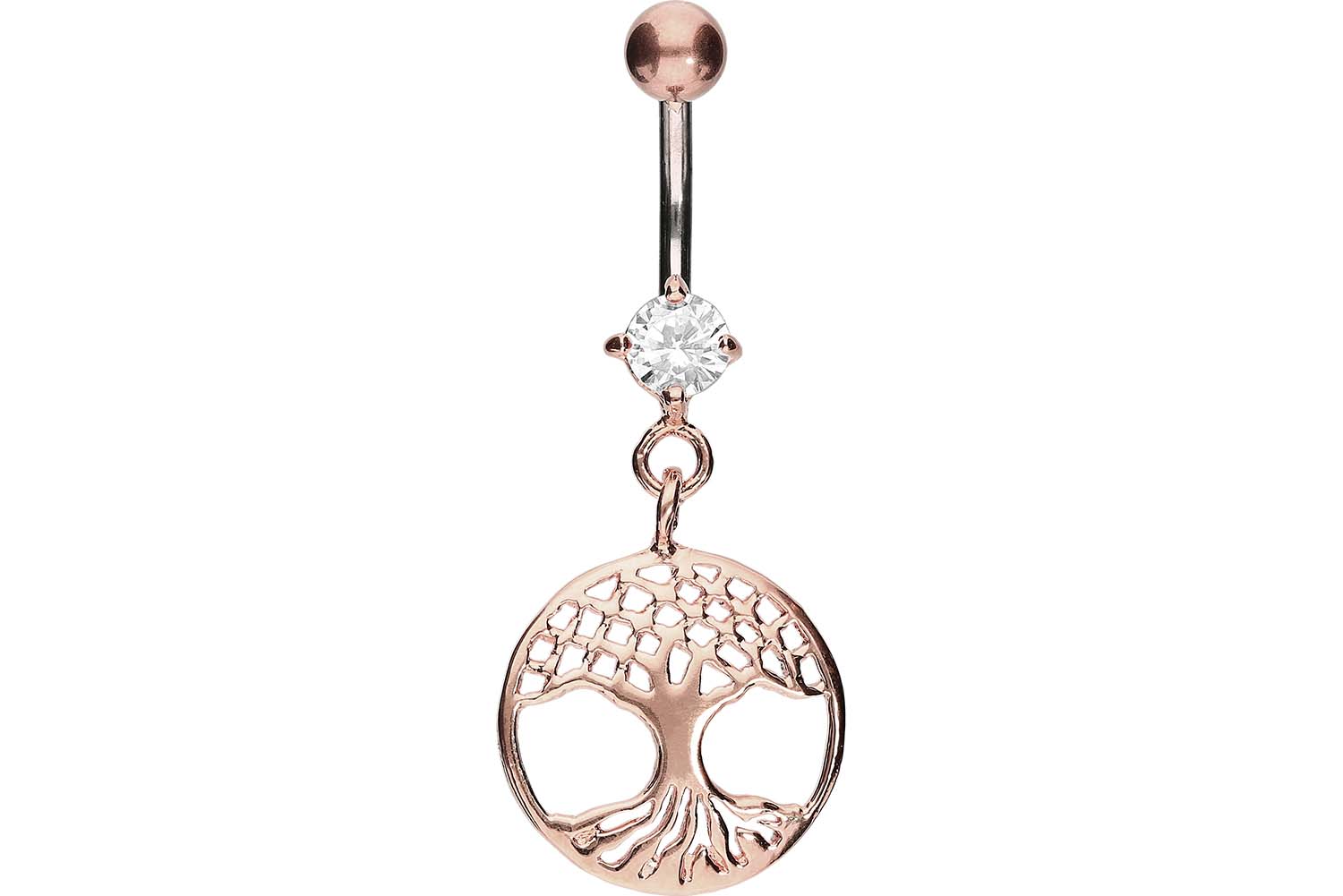 Titan Bananabell Piercing mit 925er Silber-Design LEBENSBAUM ++SALE++